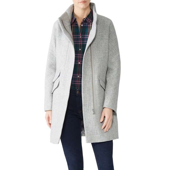 J. Crew Cocoon coat in Italian stadium-cloth wool blend Gray Size 4 - Picture 3 of 6